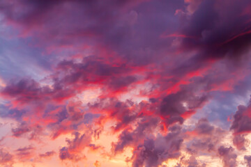 Fototapeta na wymiar Evening sky with clouds as background.