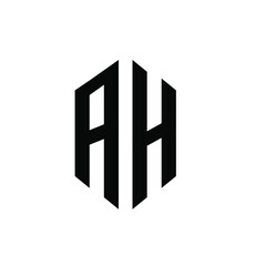 HA shield hexagon letter logo icon design