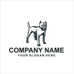 pitbull dog logo vector