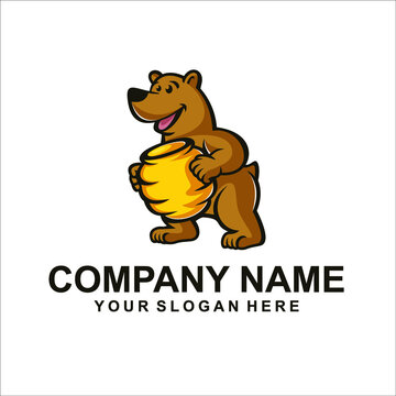 honey bear logo vector