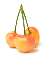 two cherries isolated on white