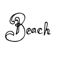 Vector doodle hand drawn lettering word, travel, trip, vacation, relaxation, isolated on the white background