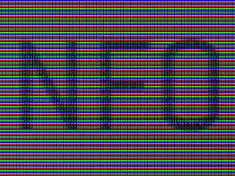 NFO letters seen on the illuminated RGB LED display panel