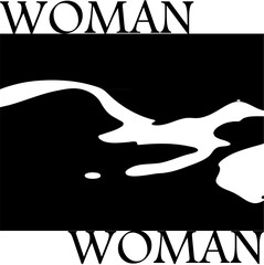 Stylish silhouette of  woman black and white
