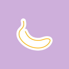 Fototapeta premium Sticker one line art style banana. Abstract creative food in minimalism design. Hand drawn vector illustration.