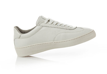 White leather shoe walking