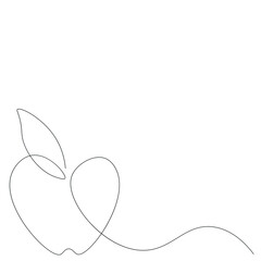 Apple one line draw vector illustration