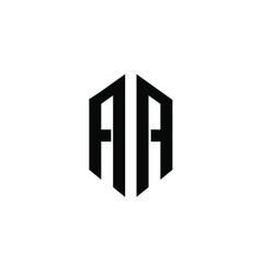 Fototapeta premium AA shield hexagon letter logo icon design