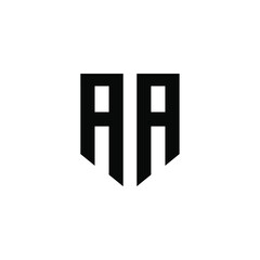 AA shield hexagon letter logo icon design