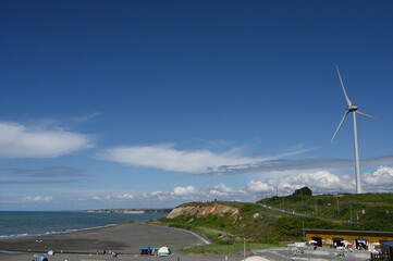 wind turbine on the beach