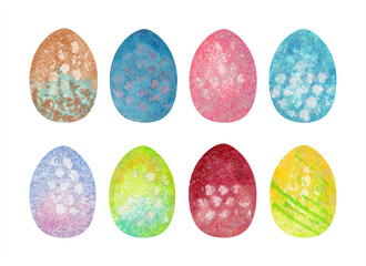 watercolor colorful easter eggs 300