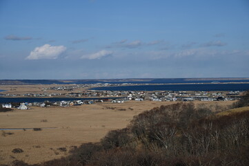 view of the town from hill