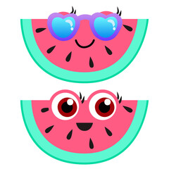 Watermelon cartoon vector symbol illustration.