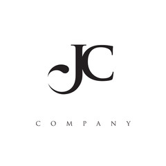 initial JC logo design vector