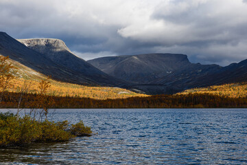 Beautiful landscape of the khibiny mountains