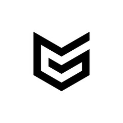 Monogram logo hexagon MG GM initials. logo vector