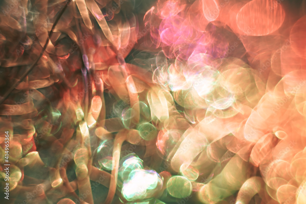 Aufkleber Beautiful optical abstract multicoloured  bokeh in the darkness  background.