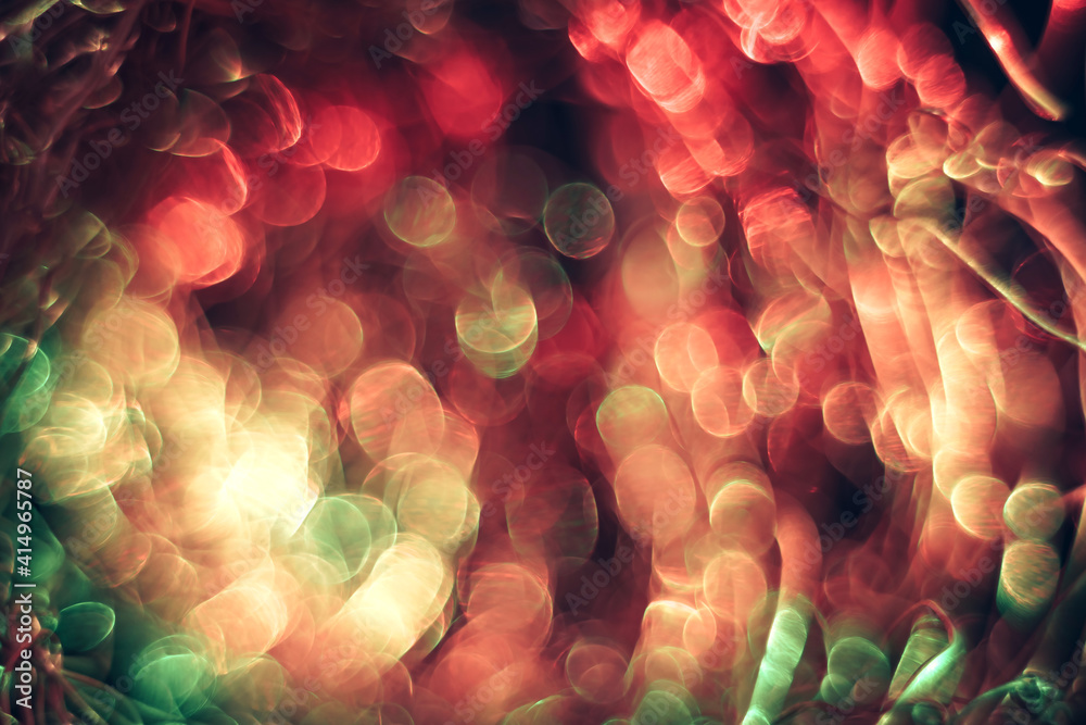Aufkleber Beautiful optical abstract multicoloured  bokeh in the darkness  background.