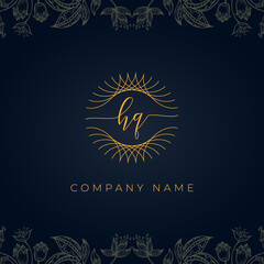 Elegant luxury letter HQ logo.