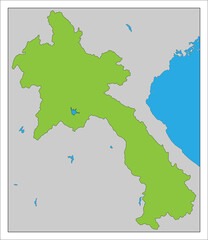 ラオスの地図です。