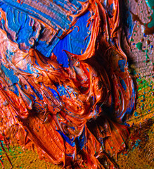 paint marks on the canvas