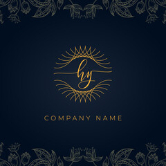Fototapeta na wymiar Elegant luxury letter HY logo.