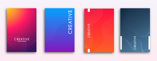 Abstract trendy gradient line wave pattern background texture for poster cover design. Beautiful creative minimal color gradient banner for template, Presentation, Magazines, Flyers, Annual Reports