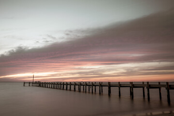 Fototapeta premium A Pier at Fairhope View during sunset