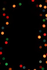 Colorful shiny bokeh lights. New year celebration lights. Space for text. Story background.