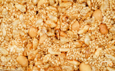 Krayasart, Thai dessert made of rice, nut, sesame-seeds and sugar.Use for background.
