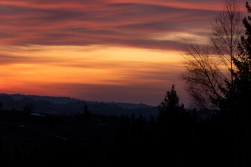 Łapszanka, zachód słońca.