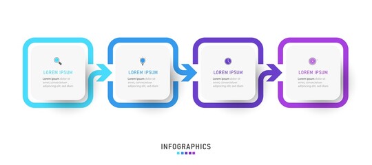 Vector Infographic label design template with icons and 4 options or steps. Can be used for process diagram, presentations, workflow layout, banner, flow chart, info graph.