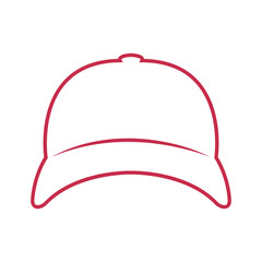 Cropped silhouette of a baseball player's cap. Baseball player cap icon. Vector illustration.