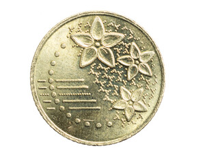 Malaysia twenty sen coin on a white isolated background © Krzysztof Bubel