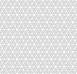 Seamless geometric ornament based on traditional islamic art. Black lines on white background.