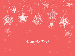 Stars. Hand drawn doodle stars. Holiday card template with sparkling stars - vector illustration
