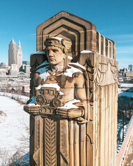Cleveland Ohio covered in snow during the winter months
