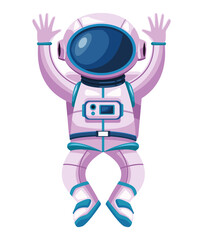 Fototapeta premium astronaut floating with suit character