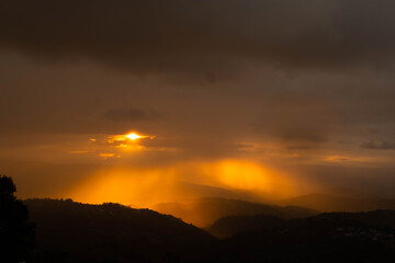 sunset over the mountains