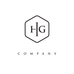 initial HG logo design vector