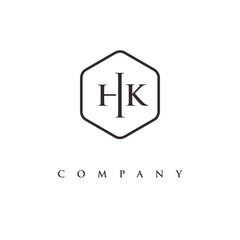 initial HK logo design vector
