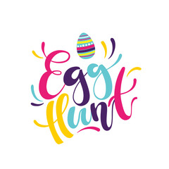 Egg hunt, Happy Easter colorful lettering, vector eps10