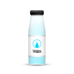 Water in glass or plastic bottle - vector