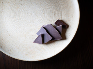 Chocolat dans assiette