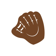 Cropped silhouette of a baseball player's glove. Baseball player glove icon. Vector illustration.