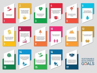 Icons Set .Sustainable Development Goals. Vector EPS