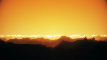 Deurstickers Stylized Warm Golden Horizon Landscape Background © swatch+soda