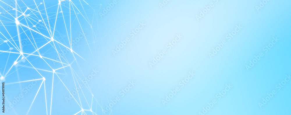 Canvas Prints panoramic abstract dot and triangle connection., the world is connect concept, digital futuristic mi