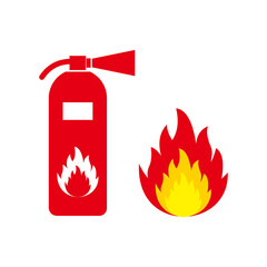Fire extinguisher icon vector illustration sign