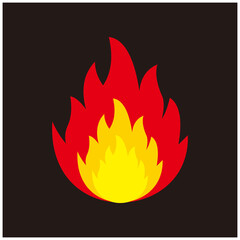 Fire logo vector illustration with black background